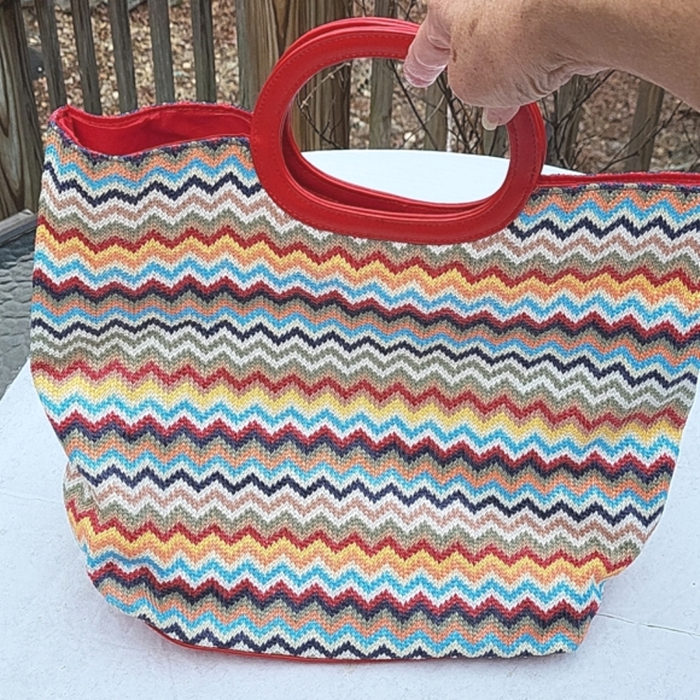 Ladies Multicolored Handbags, Zigzag Pattern, 1 L… - image 1